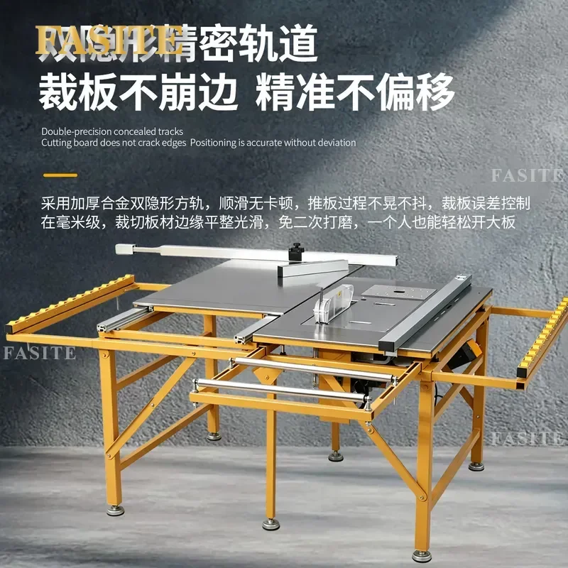 For Vermoco Woodworking Table Saw Multifunctional All-in-One Precision Push Table Workbench Dustless Safe Design for Home