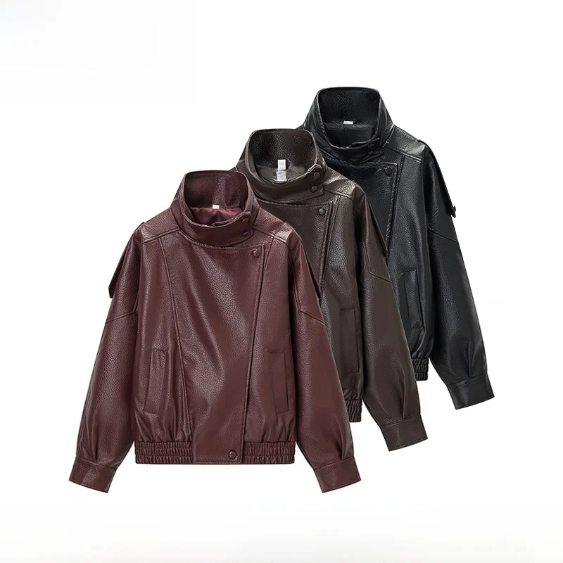 

EVEA Новая женская модная кожаная куртка с длинными рукавами, универсальная верхняя одежда для осени и зимы, теплая, приталенная, из полиэфирного волокна