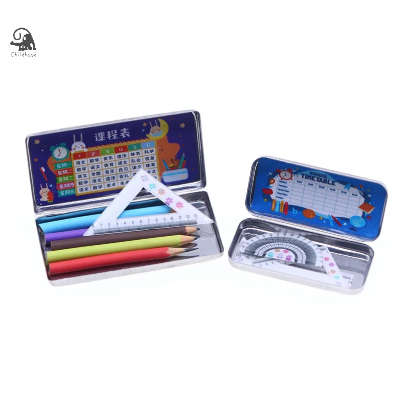 Dollhouse Mini Stationery Box Learning Stationery Drawing Learning Scene Sharpen Pencil Accessories