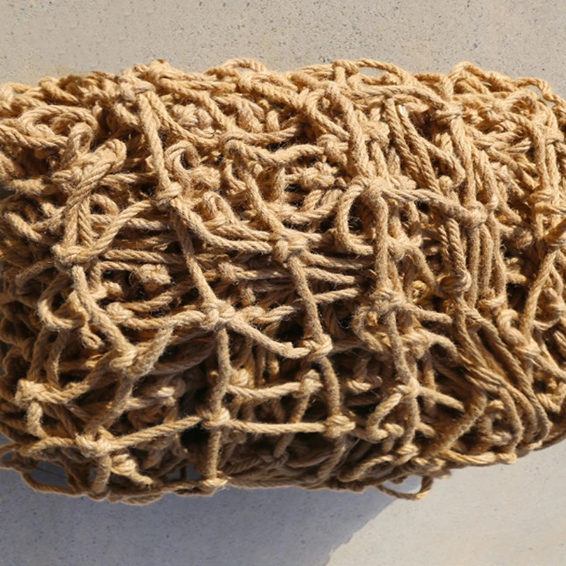 Natural Jute Rope Safety Net Retro Hemp Plant Climbing Trellis Net Garden Balcony Fence Protective Barrier Netting
