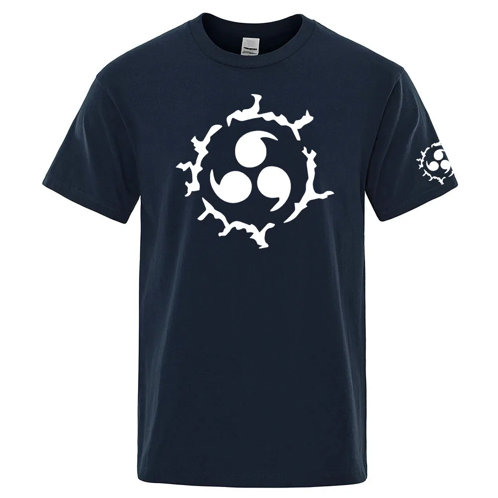 2026 NARUTO Brand Summer Men's Sharingan Uchiha Sasuke Itachi Logo Print New Short Sleeve Solid Color Streetwear Casual T-shirt
