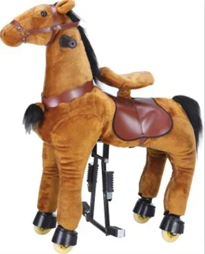 Gold Seller  Best selling EN71 large cheap plastic toy horses toy horse on wheel for commercial