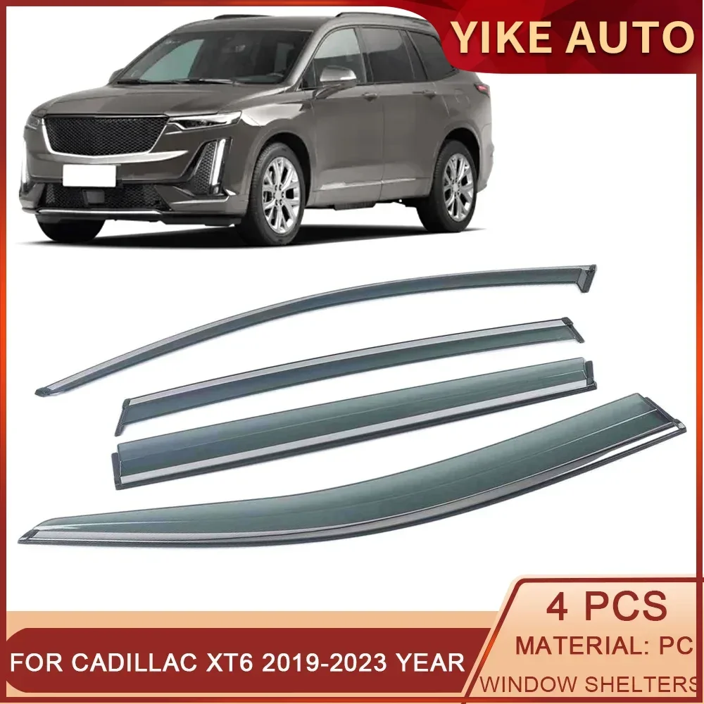 

For Cadillac XT6 2019-2023 Car Window Sun Rain Shade Visors Shield Shelter Protector Sticker Exterior Accessories