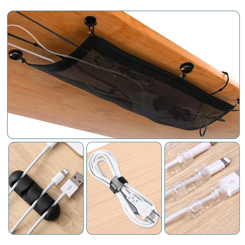 شبكة إدارة الكابلات تحت المكتب من BFYLW، منظم شبكي لإدارة سلك الطاولة تحت الطاولة، 50 × 25 سم