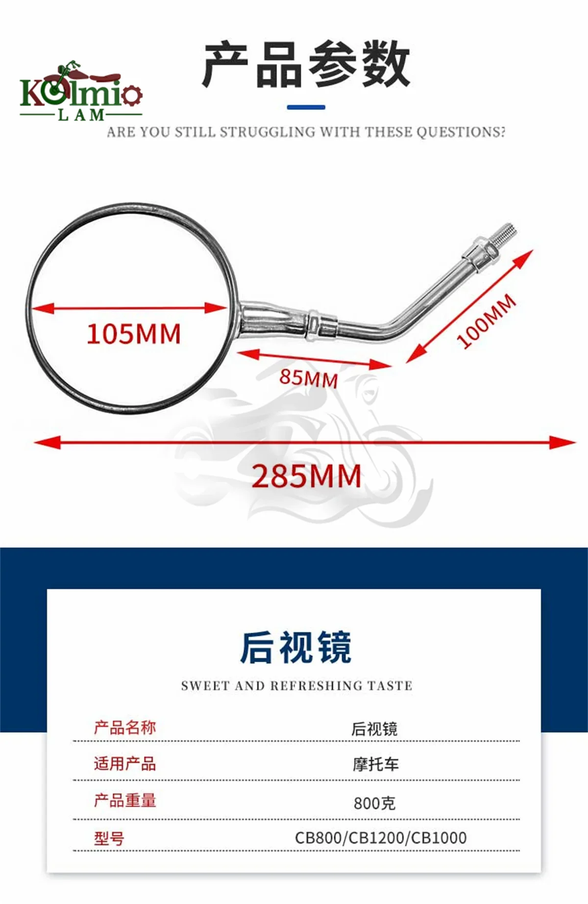 Fit for HONDA CB500 CB750 CB1100 CB1000 CB1300 Motorcycle Rear View Side Mirrors CB550 CB650 CB900 Rearview Round Mirror