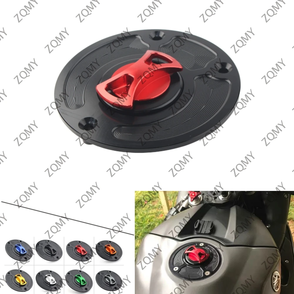 CNC Motorcycle Fuel Gas Tank Cap Cover Keyless For Kawasaki ZX10R ZX9R ER-6R 400R ZX6R Z1000 Z750 Z800 ER-6F ER-6N