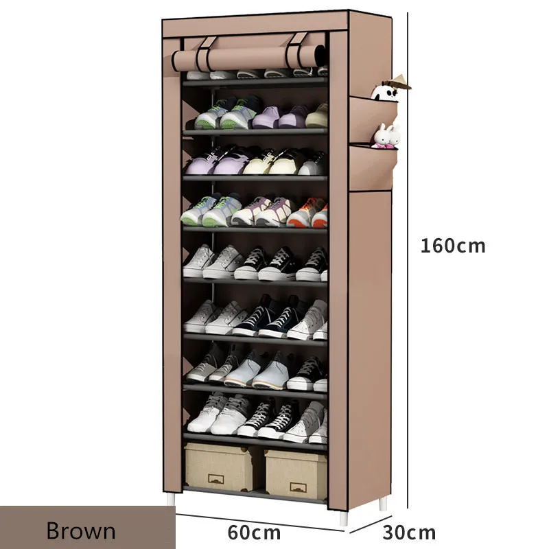 10L Beige Shoe Rack Simple Shoe Cabinet Home Door Multi-Layer Dust-Proof Economical Dormitory Shoe Shelf Storage Shoes Household