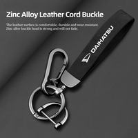 High-Grade Zinc Alloy Leather Car KeyChain 360 Degree Rotating Horseshoe Key Rings For Daihatsu Car KeyChain Car Accessories