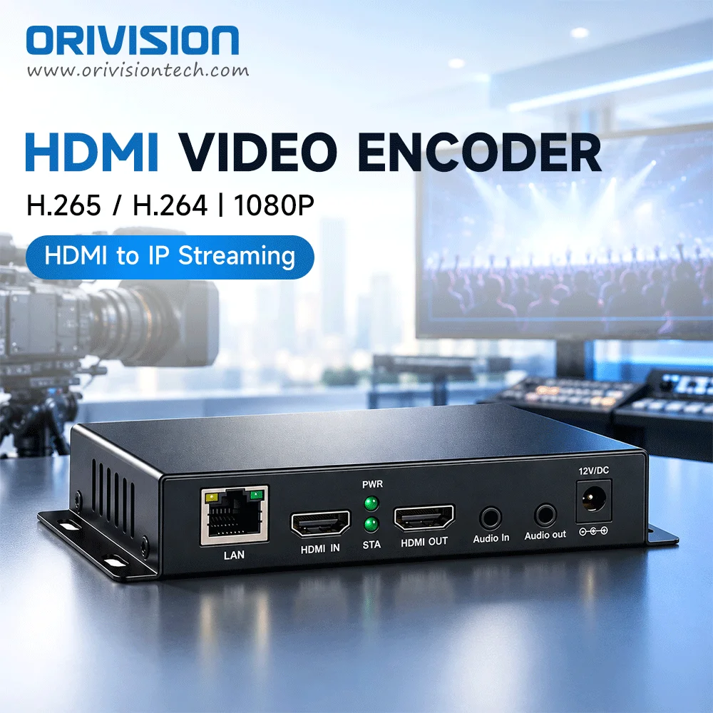 HDMI Video Encoder Low Latency 1080P H.265 H.264 Live Streaming RTMP RTSP SRT for YouTube Church Broadcast