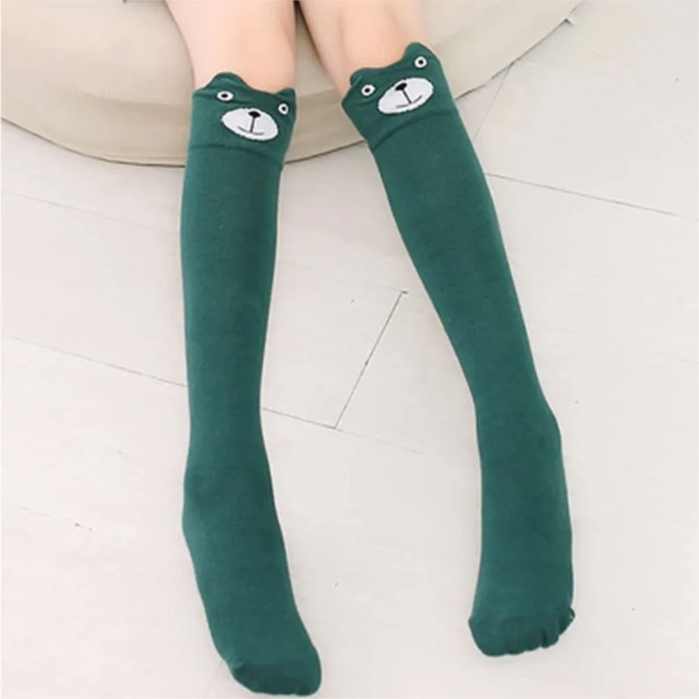 In the spring and autumn period new children Girls knee-high stockings cartoon cotton knee high over leg warmers infant