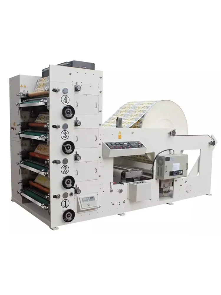 320-4 PVC PET Bopp Film Adhesive Label Flexo Printer Printing Machine For Sale