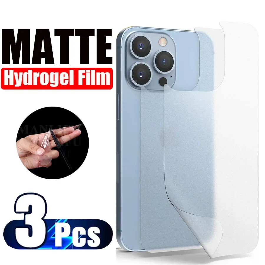 Película de hidrogel mate de cobertura completa para iPhone, Protector de pantalla, película trasera sin vidrio, 11, 12, 13, 15 Pro, mini, XR, X,