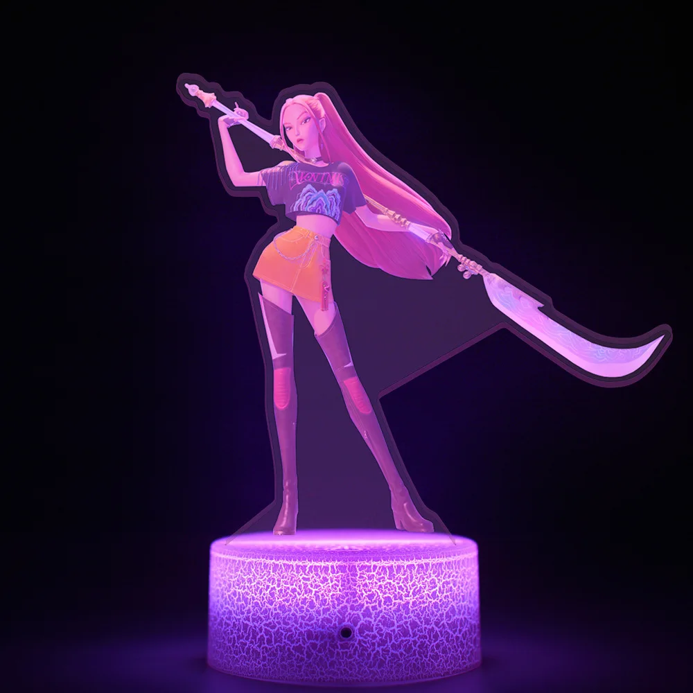 2025 New Kpop Demon Hunters Movie Remote Control Night Light Decoration Ornaments Girls Festival Gifts Internal Print 16 Colors - Image 4