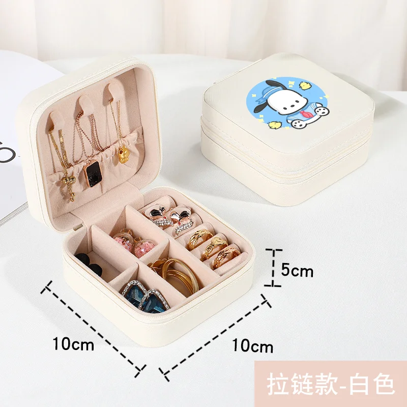 

Sanrio Jewellery Box Cartoon Hello Kitty Kuromi Accessories Storage Boxs Cute Kawaii Portable Accessory Organiser Birthday Gifts
