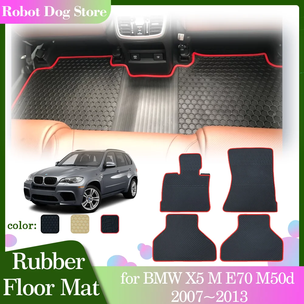 

Car Rubber Floor Mat for BMW X5 M E70 M50d 2007~2013 2008 Part Foot Interior Liner Carpet Waterproof Pad Custom Rug Accessories