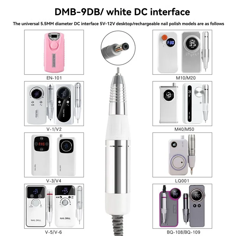 ABMK Professional Electric Nails Drill Handle Nails Art Drill Handpiece File Grind Machine Manicure Drill Accessory
