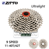 ZTTO UltraLight MTB 9 Speed Hollow Cassette Bike 9S 11-40T 11-42T HG Structure Sprocket k7 High Carbon steel Bicycle Freewheel