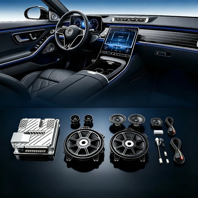 3D Rotary Treble Tweeter Speakers With Ambient Lights for  S-class W222 with 17-20  Full Sound System