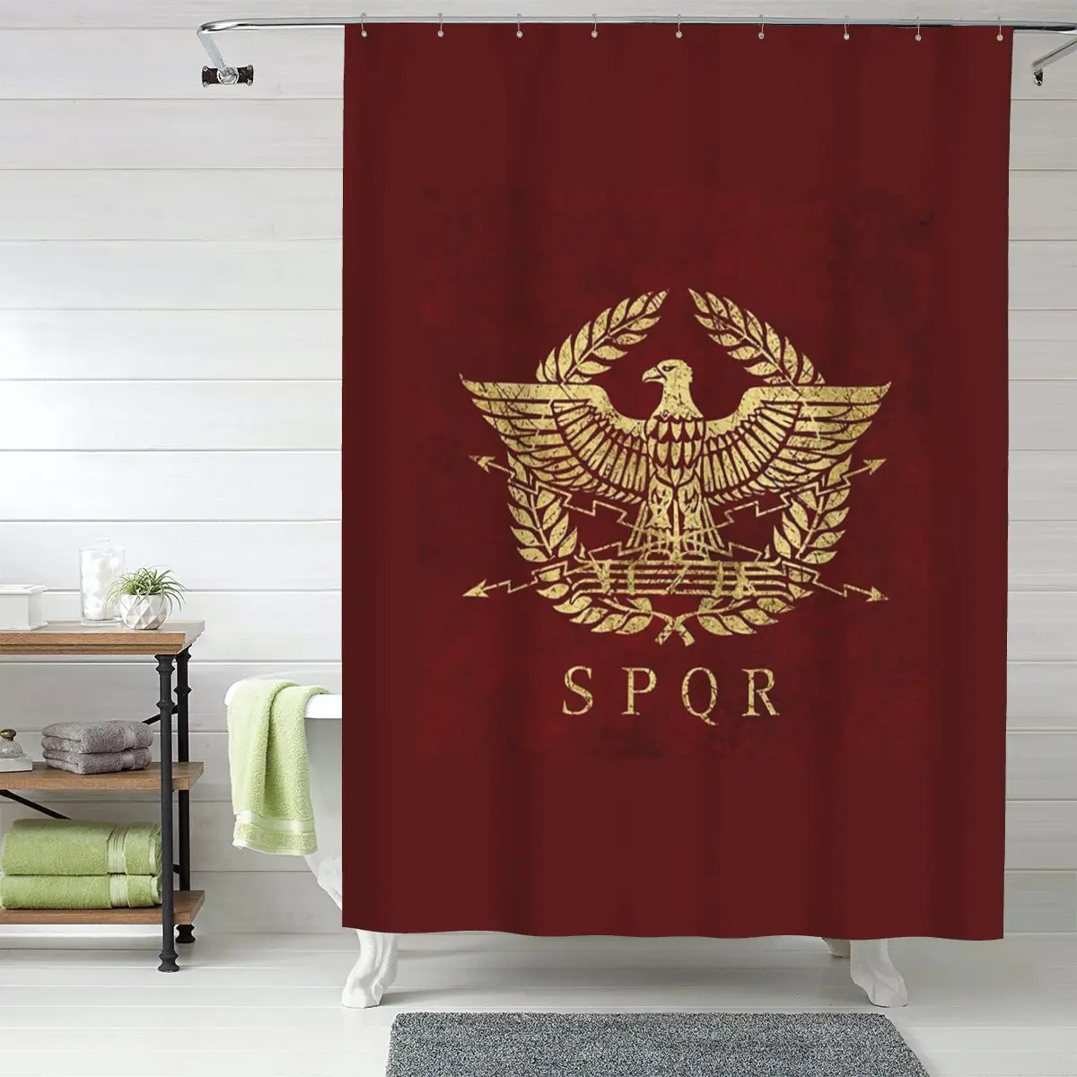 

Римская занавеска для душа SPQR, полиэстеровая, водонепроницаемая, с крючками