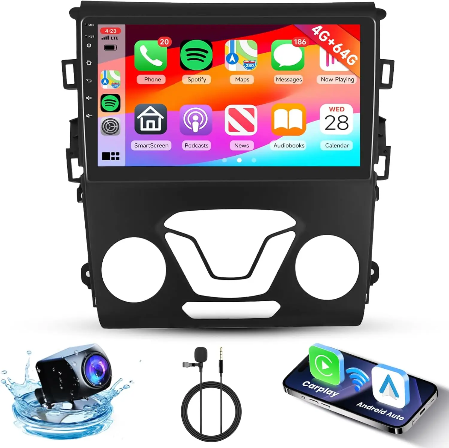 

Android 13 Car Radio For Ford Mondeo 5 Fusion 2012 - 2019 Multimedia Player Stereo 2 Din GPS WIFI+4G wireless Carplay Auto DSP