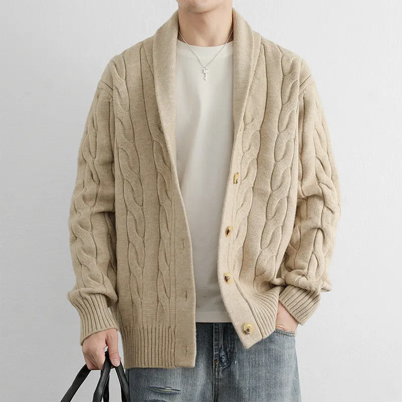 

Men's Knitted Open Cardigan Sweater Jaet Loose Collar Long Sve Casual Comfortable Breathable Autumn Winter Youth Sle