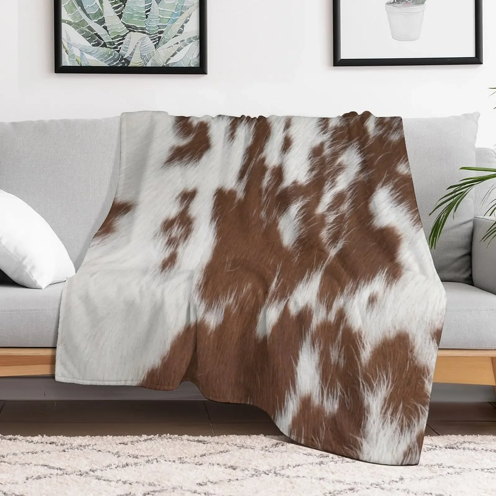Cowhide fur, animal skin pattern Throw Blanket Stylish Decor Blanket Gift for Friends Roommate
