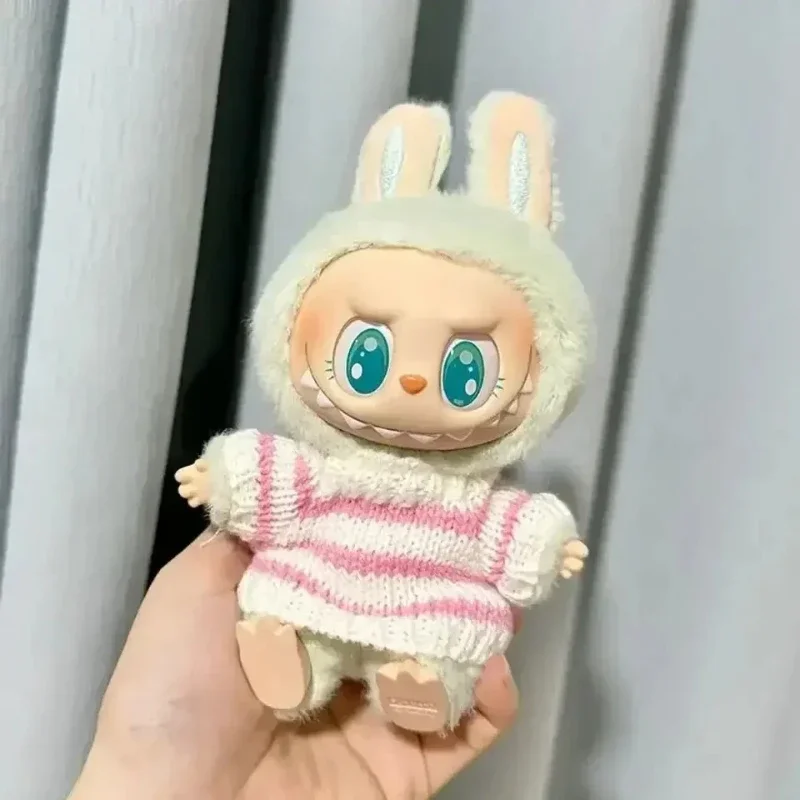 لملحقات الوضع Trui Zittend Feest Roze Wit Gestreepte Trui Cup Kleding Labubu V1 V2 Idol Schattige Poppenkleertjes #4