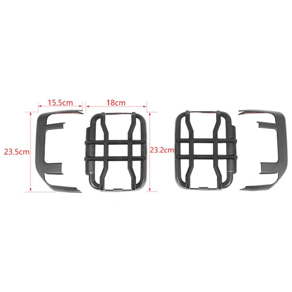 Car Tail Light Cover Rear Lamp Guards Protector Accessories for Jeep Gladiator JT 2018-2020 (LED Tail Light Only)