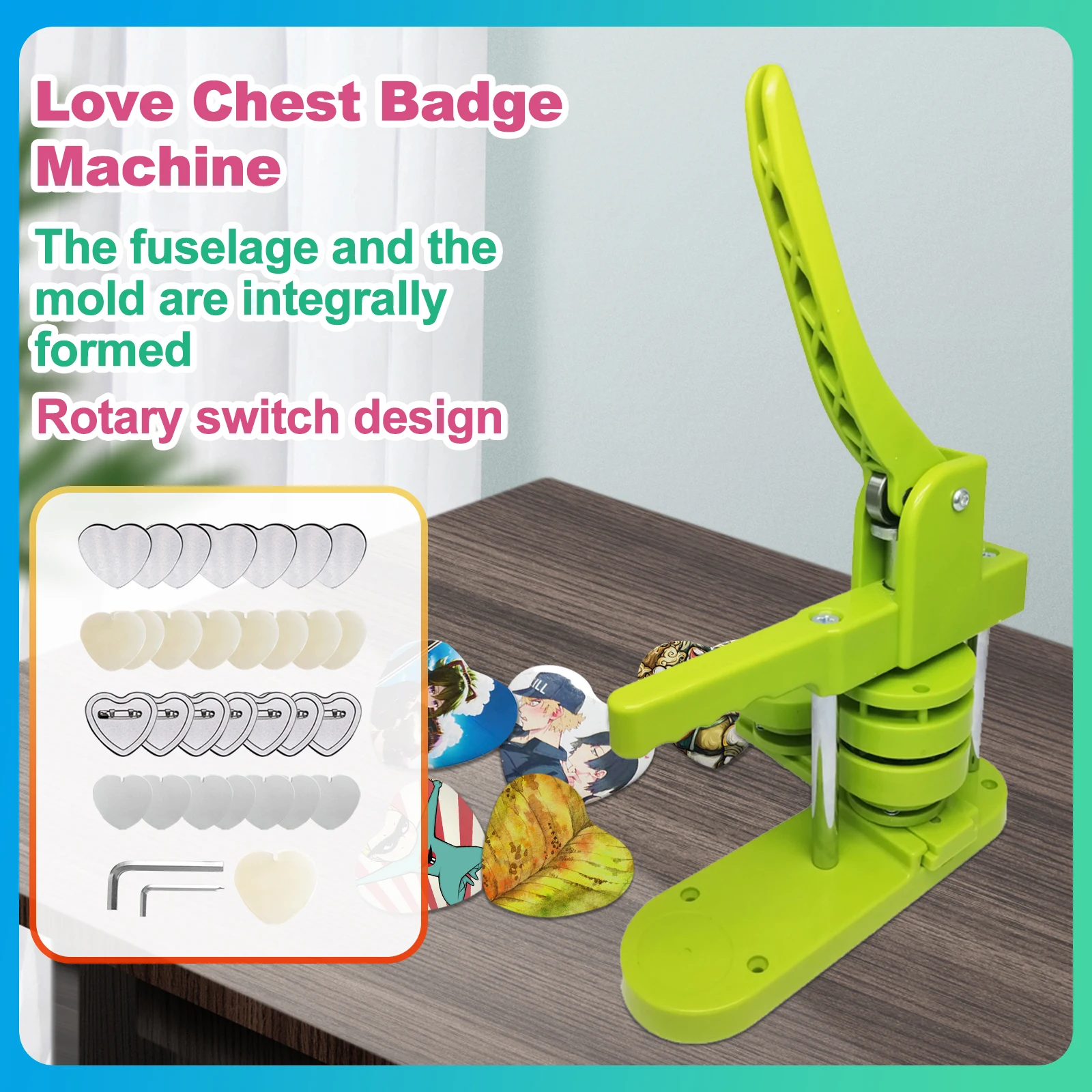 

Машина для изготовления пуговиц в форме сердца, набор для изготовления пуговиц своими руками, пресс для значков, отличный подарок