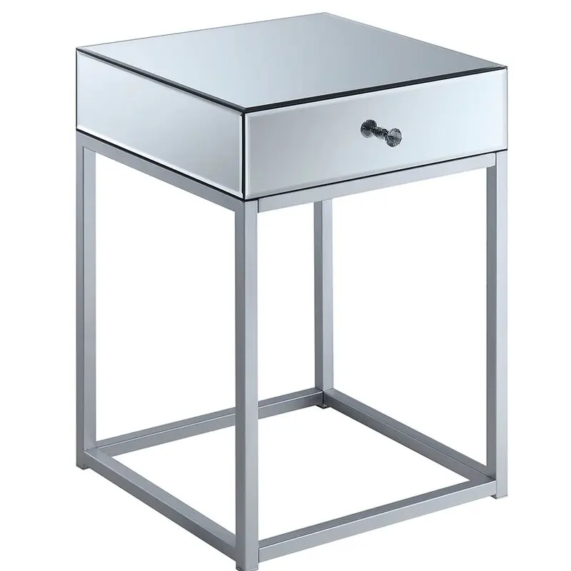 Venta caliente, entrega en 7 días en stock, conceptos de conveniencia, muebles para el hogar, reflejos de espejo, mesa auxiliar de Metal moderna para sala de estar