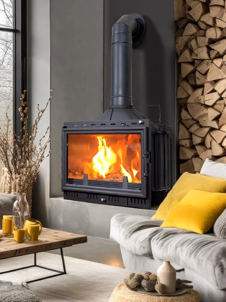 مدفأة فيلا ترو مدفأة منزلية مدمجة في المنزل، موقد تسخين ريفي أمريكي، مدفأة حطب فيلا من الحديد الزهر
