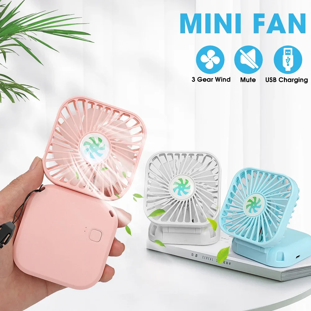 Portable USB Rechargeable Fan Mini Air Cooler Office Home Outdoor Hanging Neck Fan Summer Cool Handheld Desktop Adjustable Fan