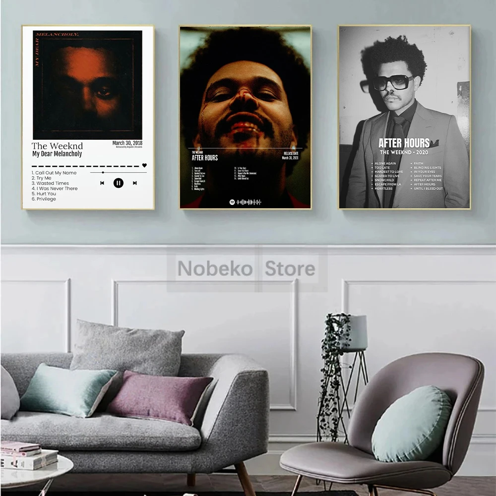 The Weeknd Starboy After Hours Rapper Hip Hop Music Album Manga Poster Prints Canvas Painting Wall Art Pictures Home Room Decor