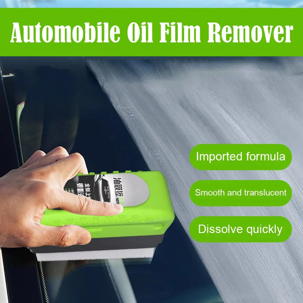 Car Glass Strong Oil Film Remover Front Inner Windshield Oil Film Stain Removal Glass Oil Film Cleaning Brush