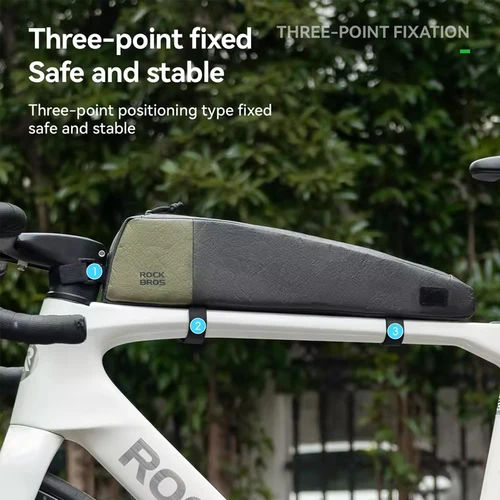 Imagen 2 del producto Bolsa para cuadro frontal de bicicleta, kit de herramientas para Bikepacking, bolsa Diagonal para bicicleta de montaña, bolsa para tubo superior de 0,9l, bolsa para tubo superior universal de gran capacidad