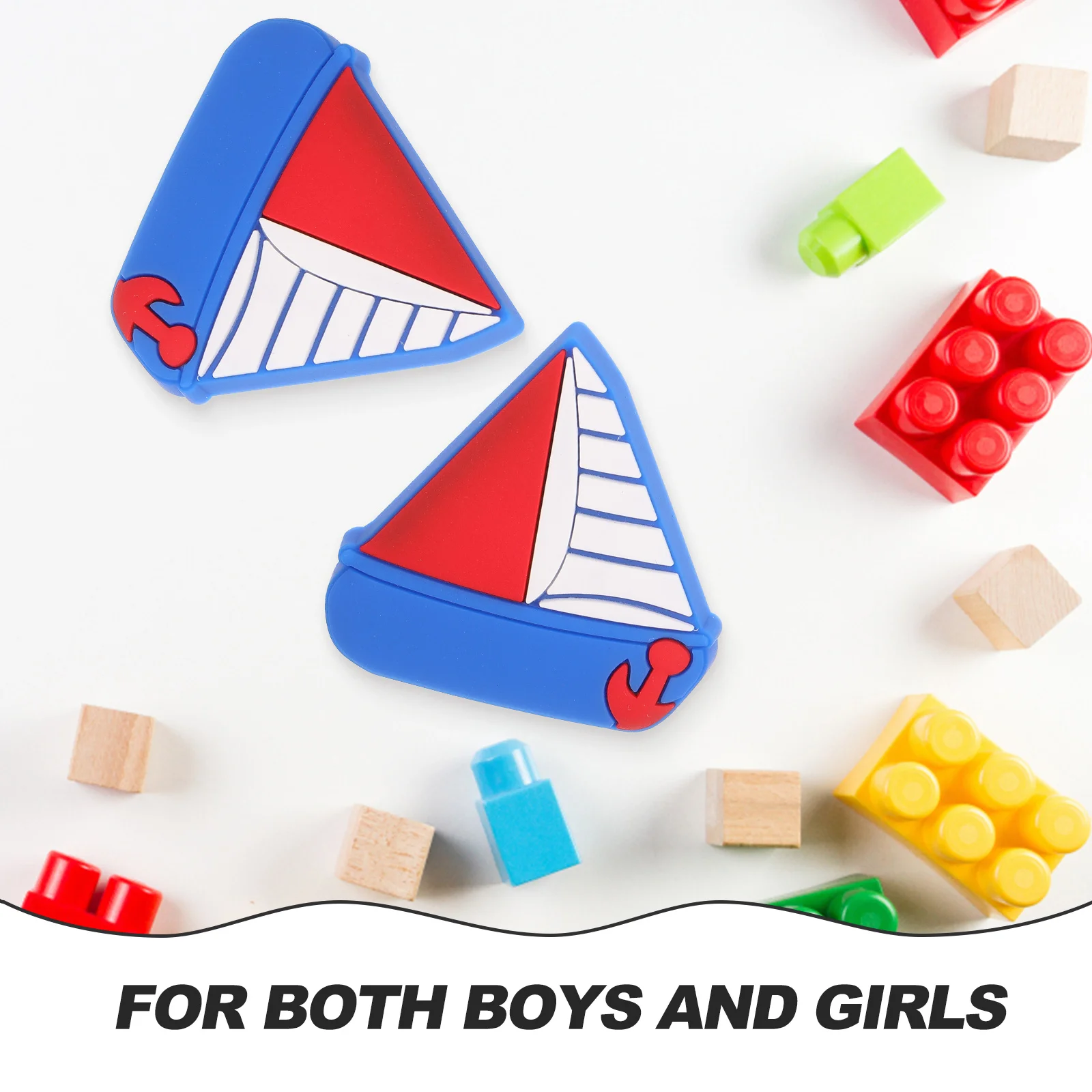 

2Pcs Sailboat Drawer Pulls Eco-Friendly Plastic Cabinet Handles For Kids Room Decoration