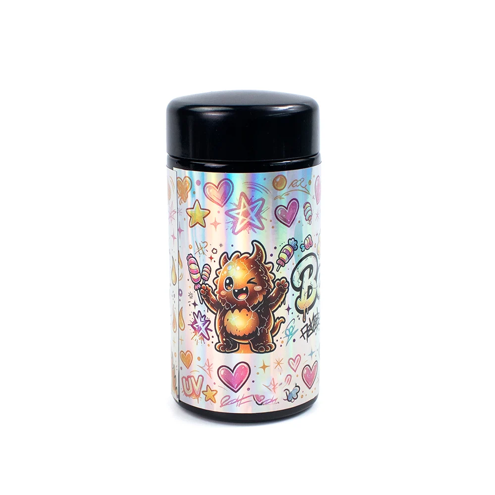 100ml Glass Jar Storage Bottle Sticker Black UV Light Protection Big Capacity Stash Box Container 4.5CM Diameter Light Shielding