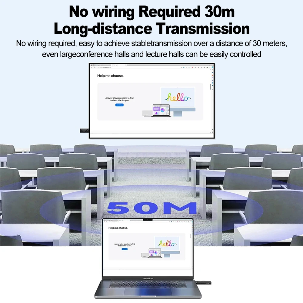50 متر لاسلكي HDMI جهاز ريسيفر استقبال وإرسال الفيديو عدة HDMI متوافق موسع محول جهاز استقبال للتليفزيون 1080P لجهاز العرض رصد الكمبيوتر المحمول