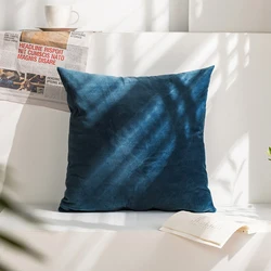 Blue Pillow Cover Soft Velvet Sofa Cushion Cover 45X45 Home Hotel Office Waist Decor Throw Pillow Case Cover