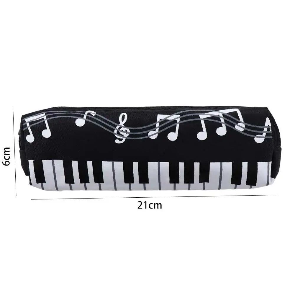 Box Single Layer Pen Bag Oxford Cloth Piano Note Pencil Bag Musical Note Piano Pouch Student Pencil Case Musical Pencil Cases