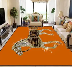 Luxury Design Nordic Animal Horse Living Room Carpet Area Carpet Large Lounge Rug Orange Horse Bedroom Rug Mat Modern Home Decor