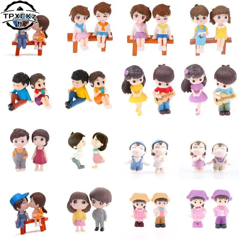 2pcs/3pcs DIY Mini Stool Couples Dolls Fairy Garden Miniatures Decor Dollhouse/Terrarium Action Figures Figurine Micro Landscape