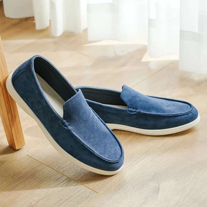 

Hot Selling One Foot Lazy Bean Shoes Imitation Suede Loafers Soft Sole Lightweight and Comfortable Men's Shoes Sneakers
