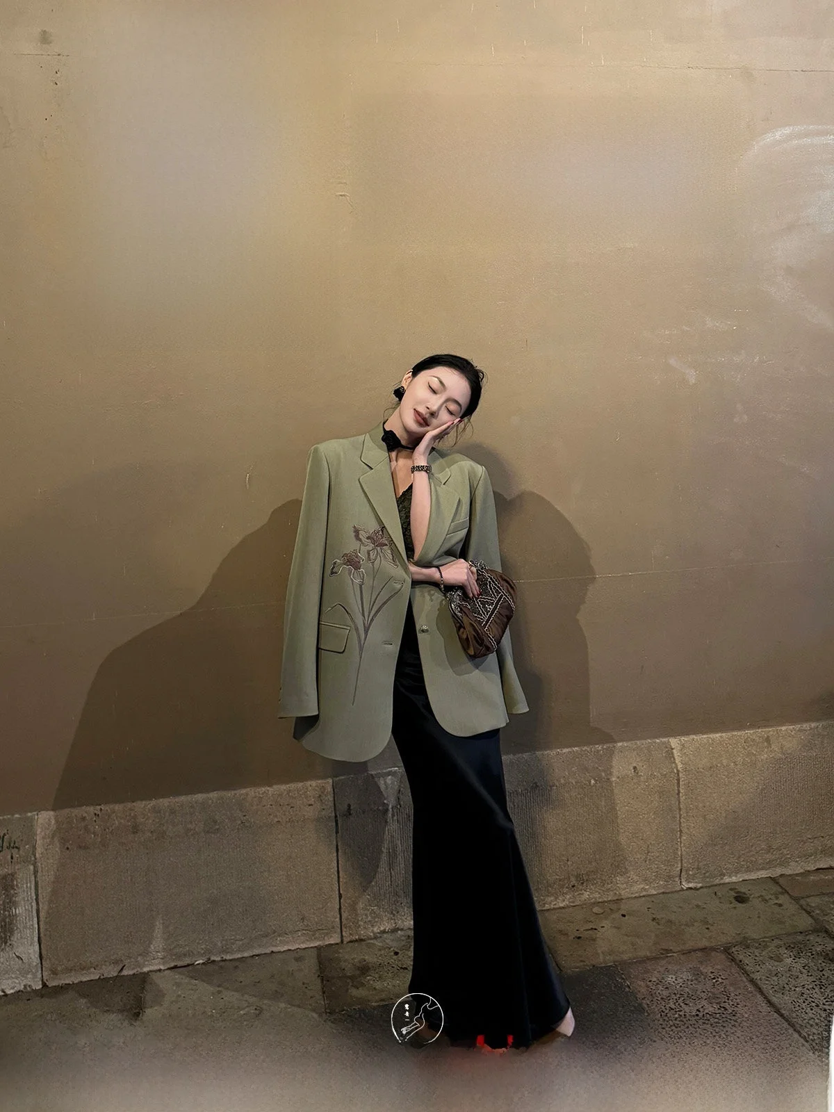 Traje de ocio con bordado pesado Original para mujer Jaet de Lu Qing primavera otoño sensación alta Premium Casual Sle patrón Floral