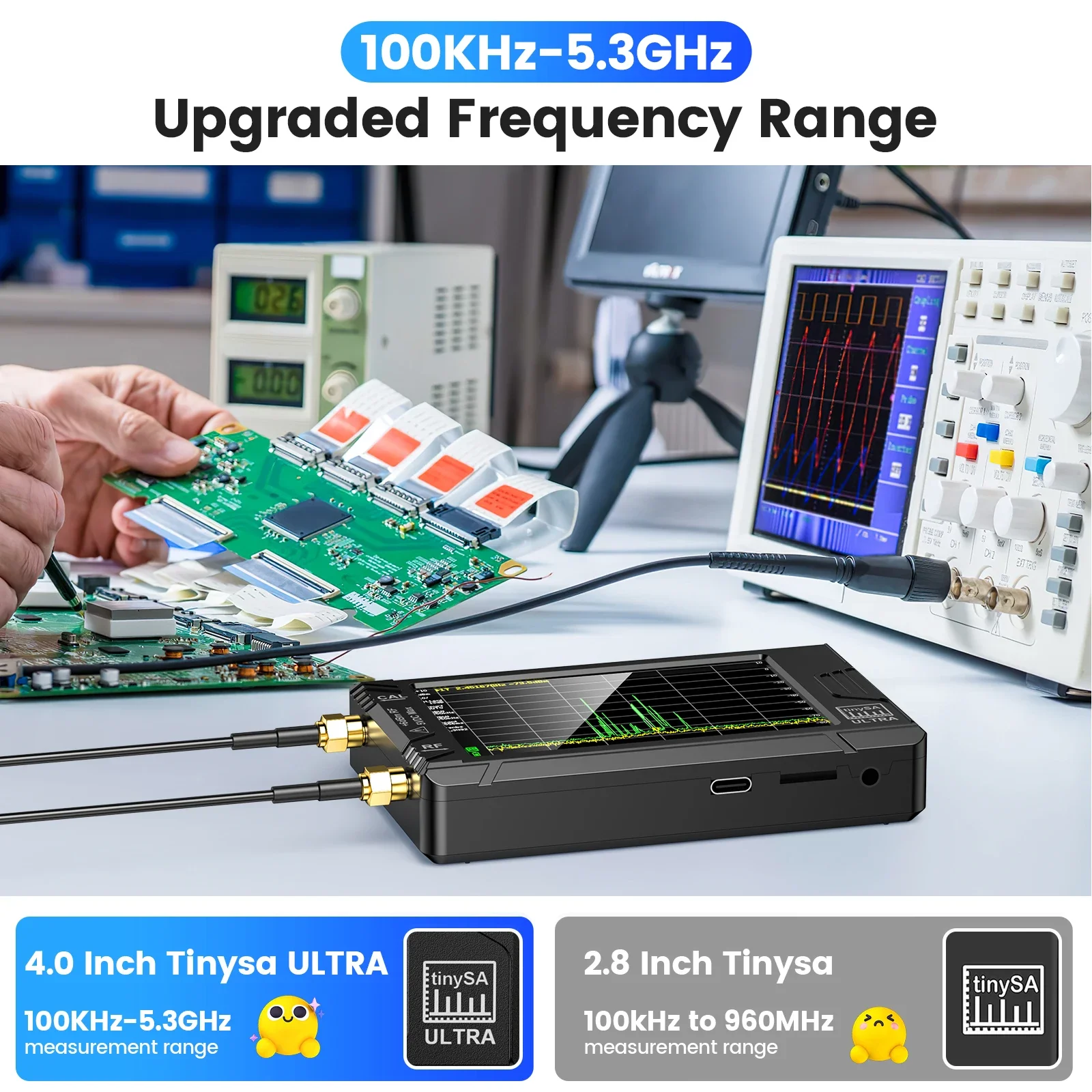 2023 Nieuwe handheld 2,8-inch display Tiny Spectrum Analyzer TinySA ULTRA 4 