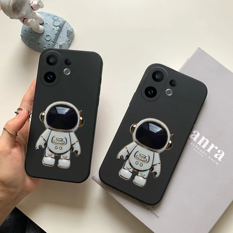 

Auroras For VIVO X200 FE 5G Case With Astronaut Kickstand Silicone Soft Shell For VIVO X200 Pro Mini Cover Fundas