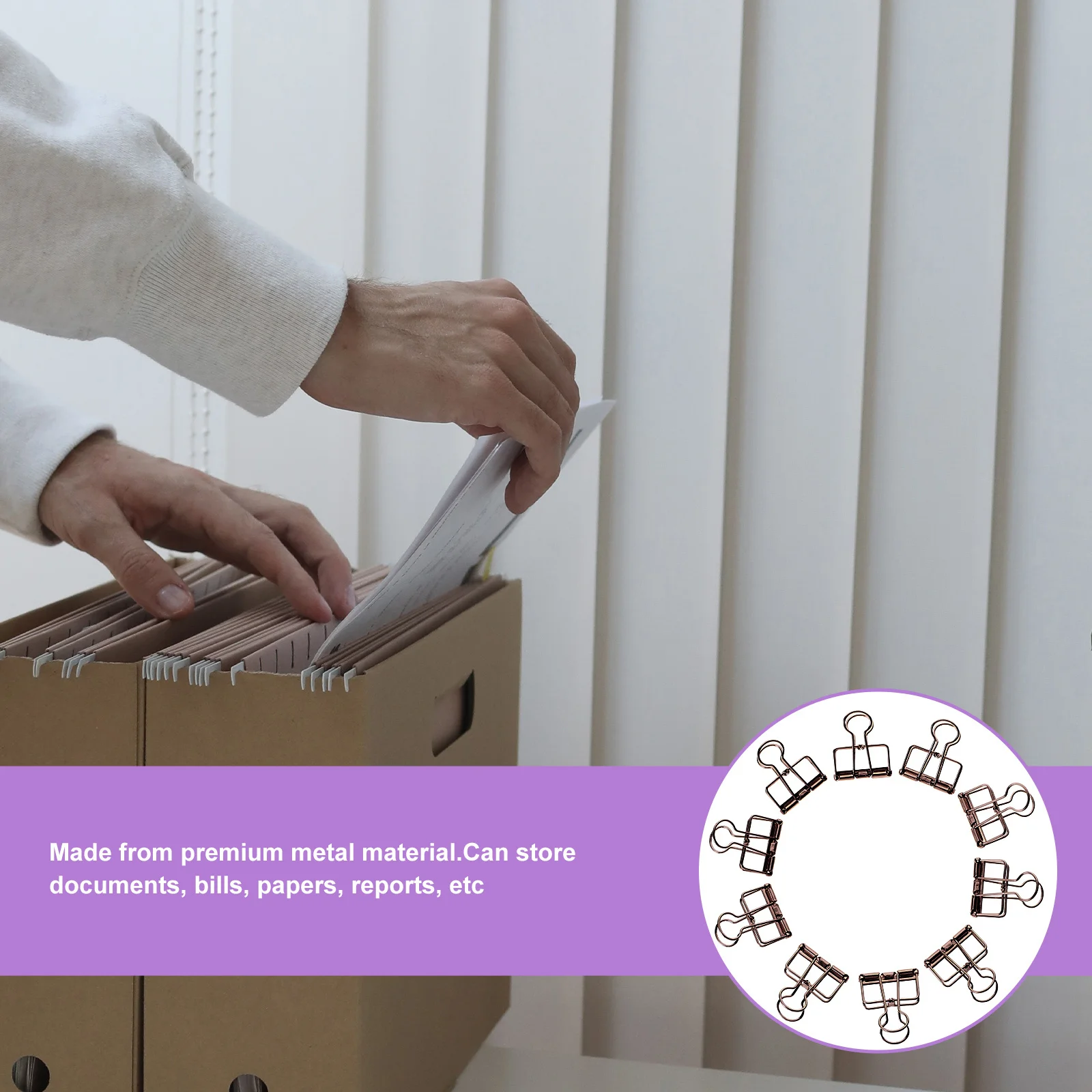 

10pcs Hollow Out Binder Clips Metal Alloy Document Fixing Clips Office Supplies For Paper Files Envelopes Business Cards Home