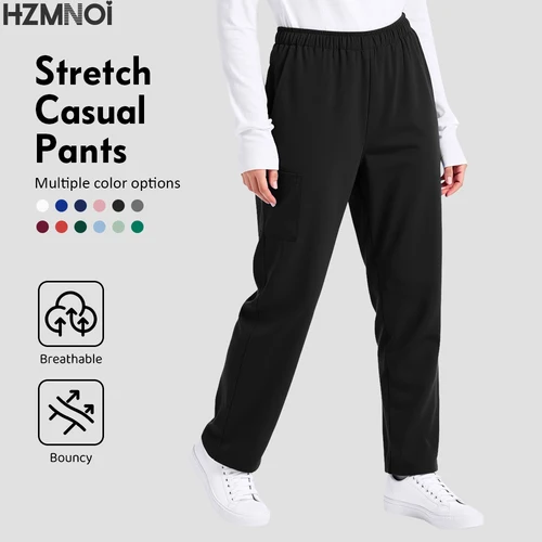 Imagen 2 del producto Pantalón quirúrgico de laboratorio de Color sólido, uniforme de médico y enfermera Unisex, pantalones de trabajo, accesorios de enfermera, pantalones de médico