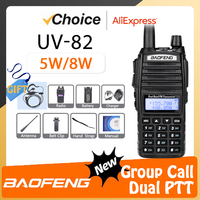 Baofeng UV-82 Walkie Talkie 5W 8W Ham Radio Comunicador Dual Band VHF/UHF Dual PTT Two Way Portable FM Amateur Radios Camouflage