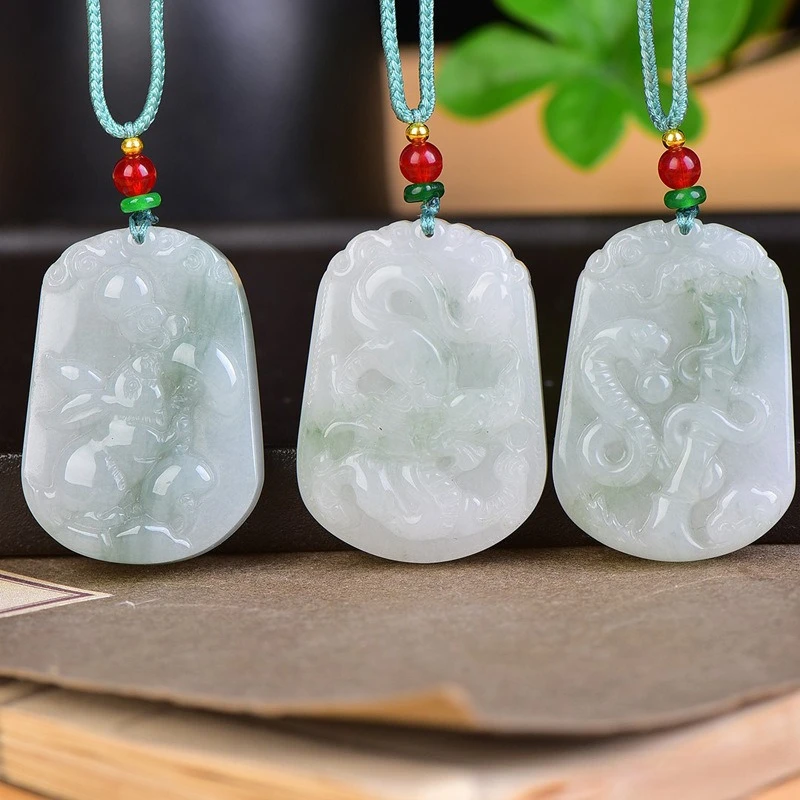 Hotan Tian Shan Cui Twelve Zodiac Zodiac Rat Ox Tiger Rabbit Dragon Snake Horse Sheep Monkey Chicken Dog Pig Jade Pendant